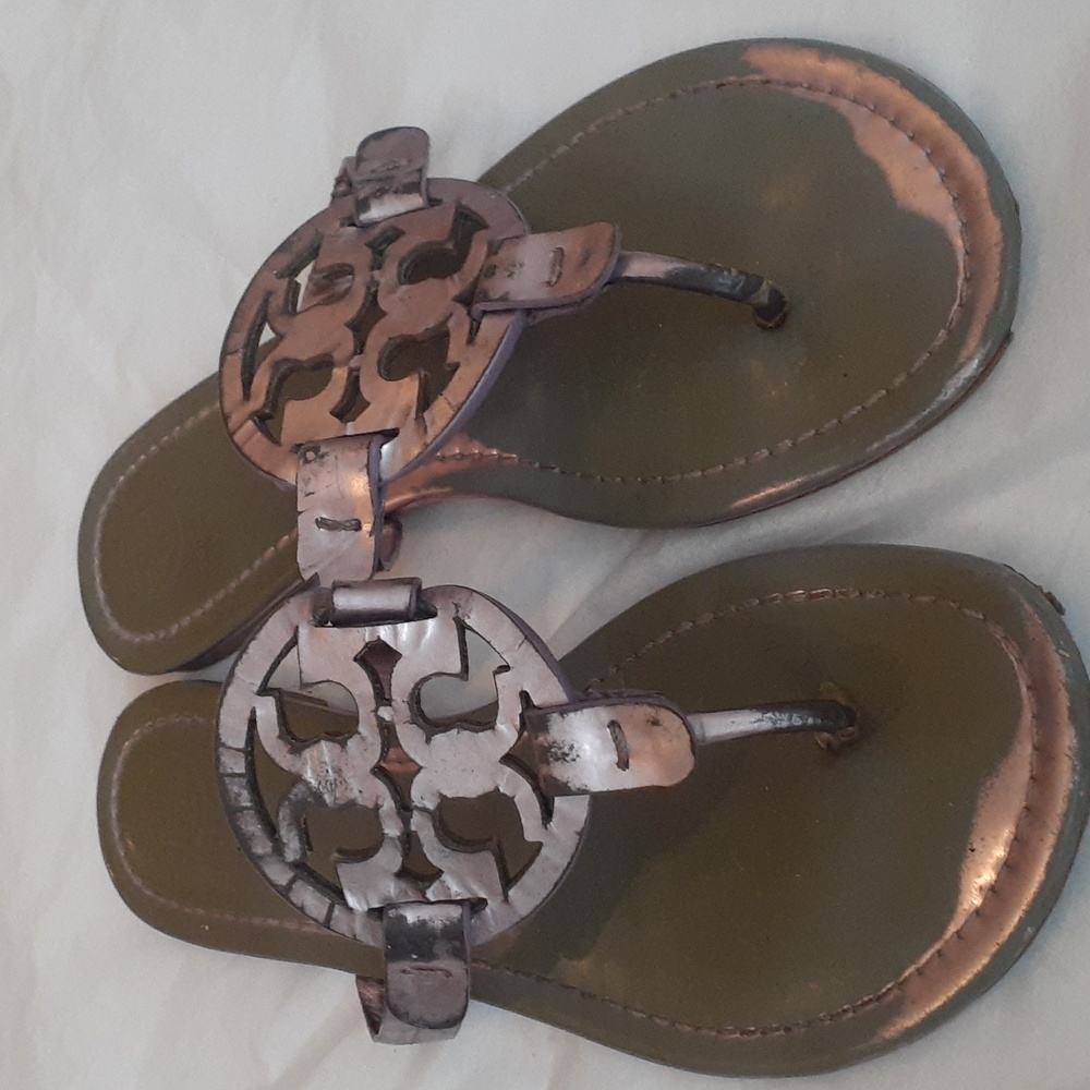 Tory Burch Miller Metallic Lilac Sandals Size 9.5